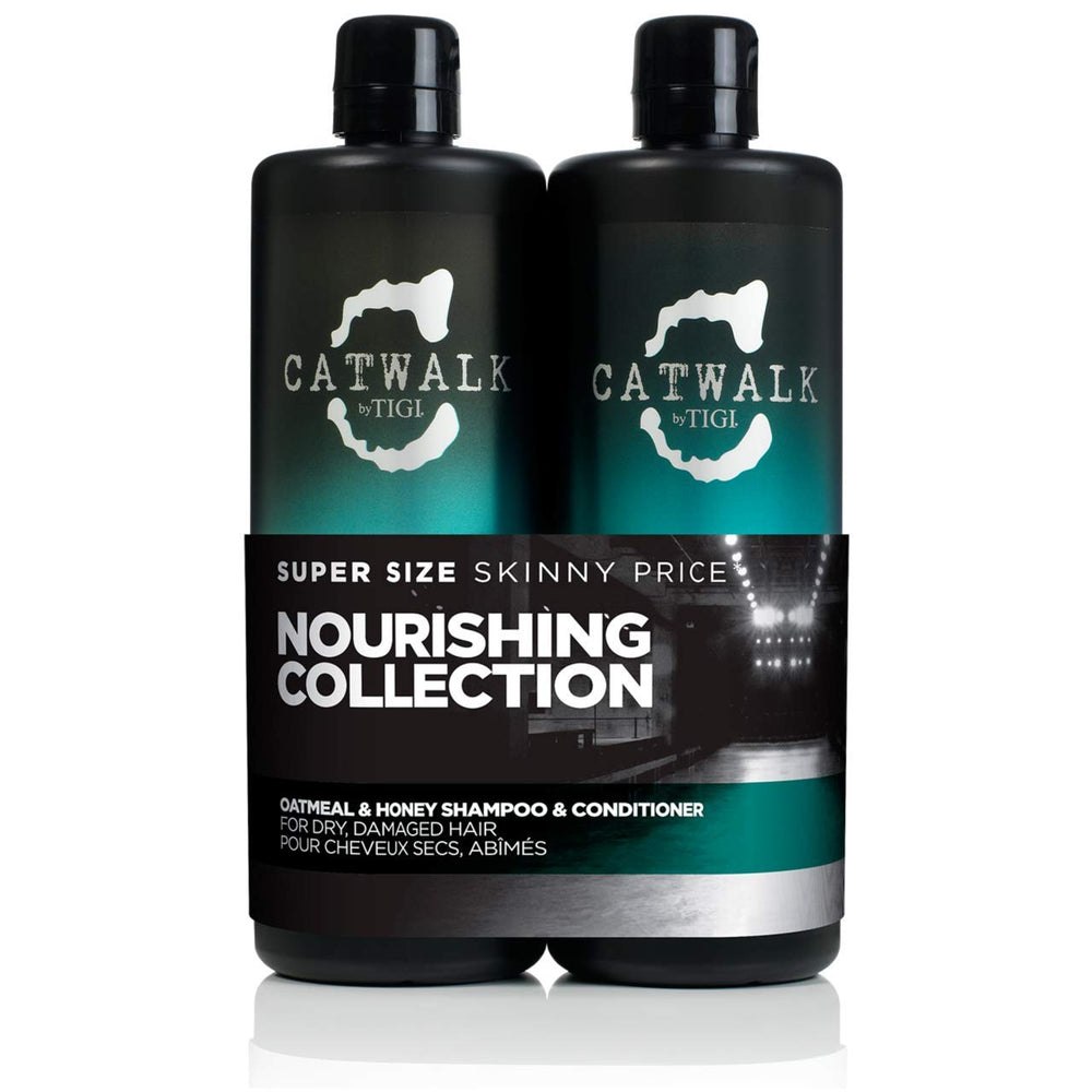 catwalk tigi champú avena y miel, botella, cuidado suave para cabello dañado y color.