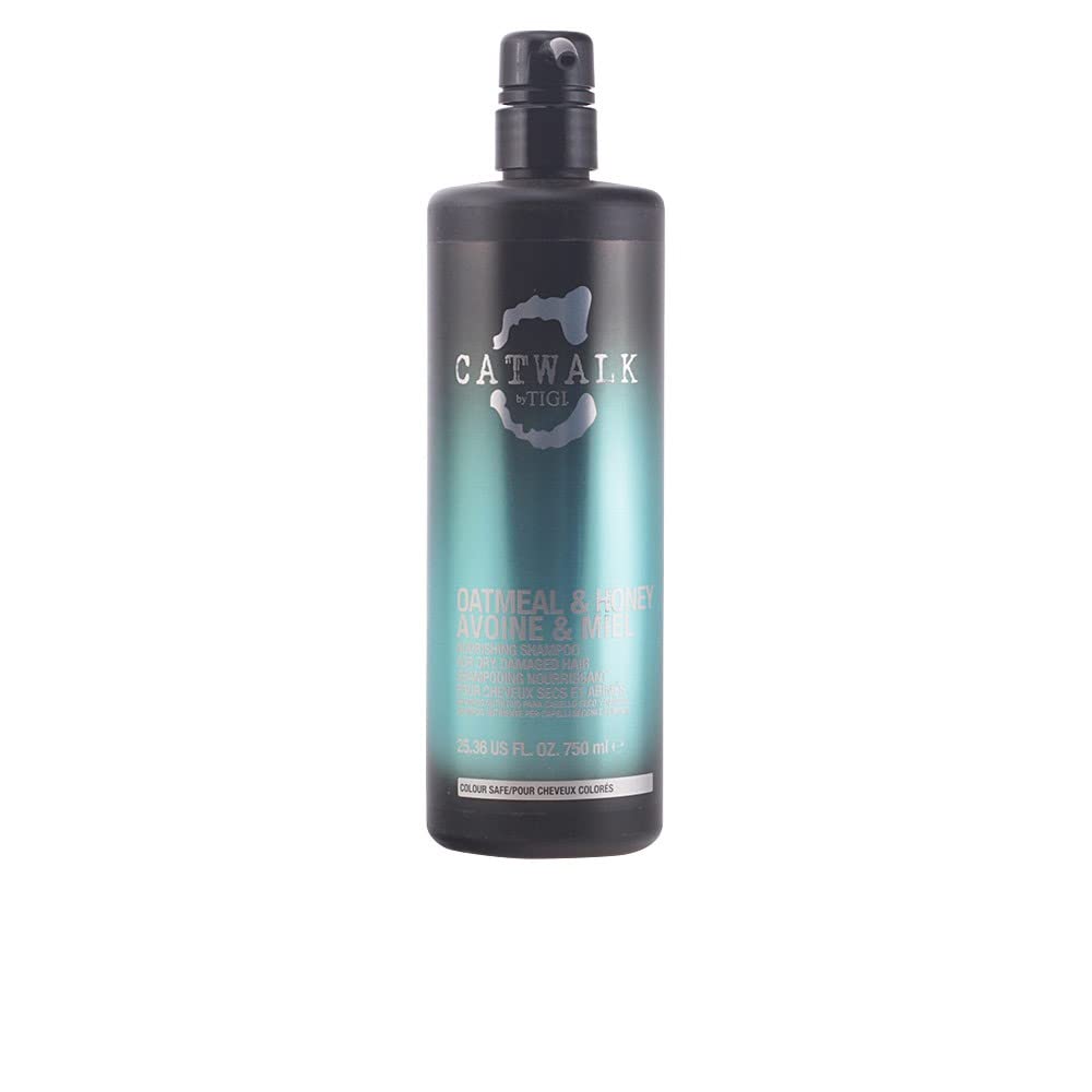 Botella de CATWALK de TIGI, shampoo nutritivo con avena y miel para cabello suave y manejable