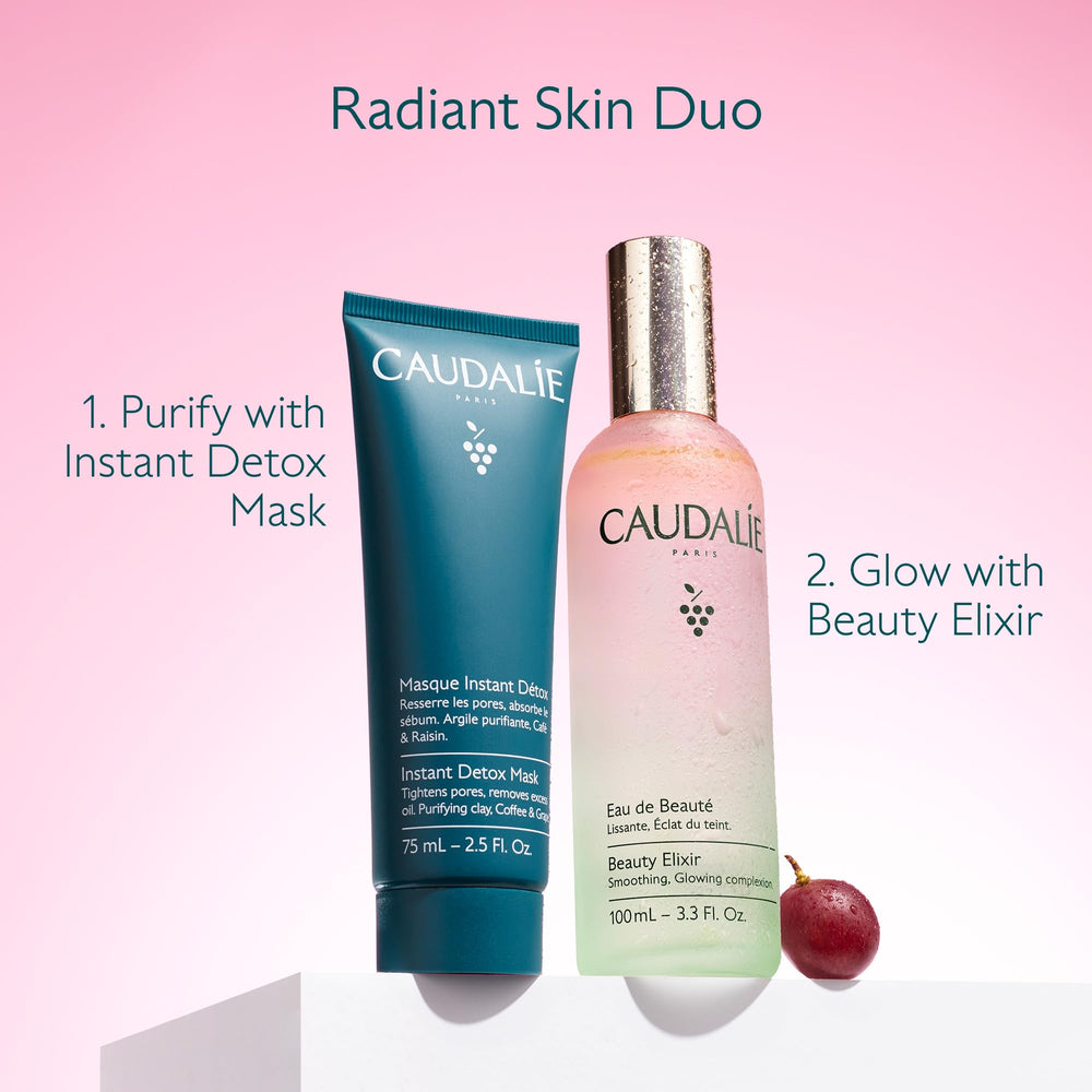 Caudalie Elixir de Belleza, ritual de cuidado diario, spray entre capas para acabado suave.