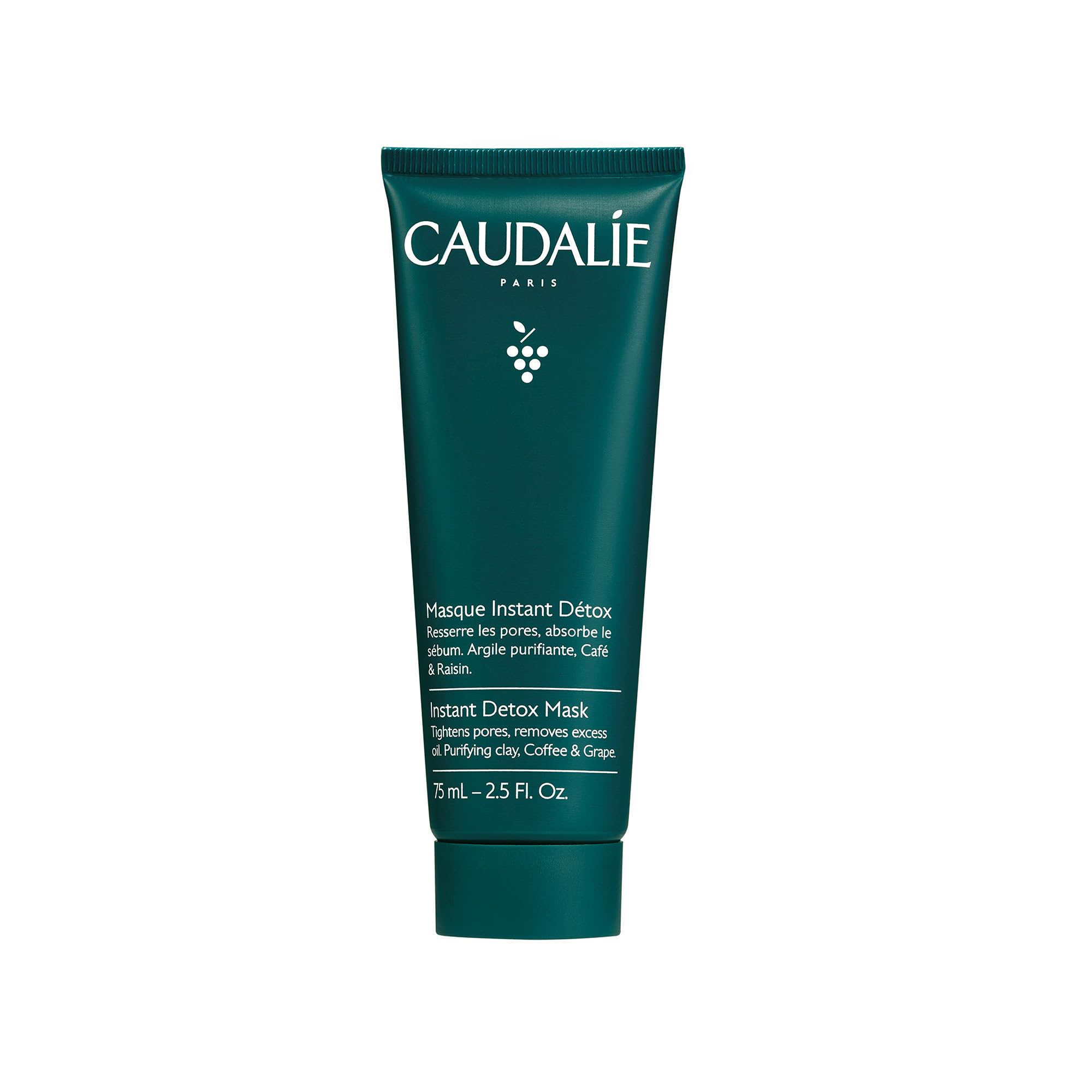 Mascarilla Caudalie Instant Detox Mask con arcilla rosa limpia poros visibles para piel clara
