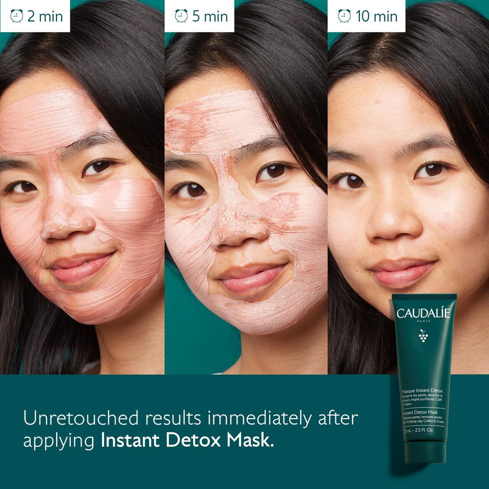 Caudalie Instant Detox Mask textura cremosa se integra en rutina facial