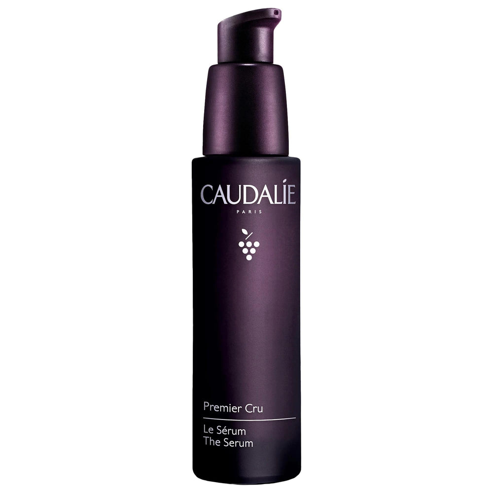 Caudalie Premier Cru Suero Antiarrugas: vista de la botella y beneficio de hidratación prolongada.