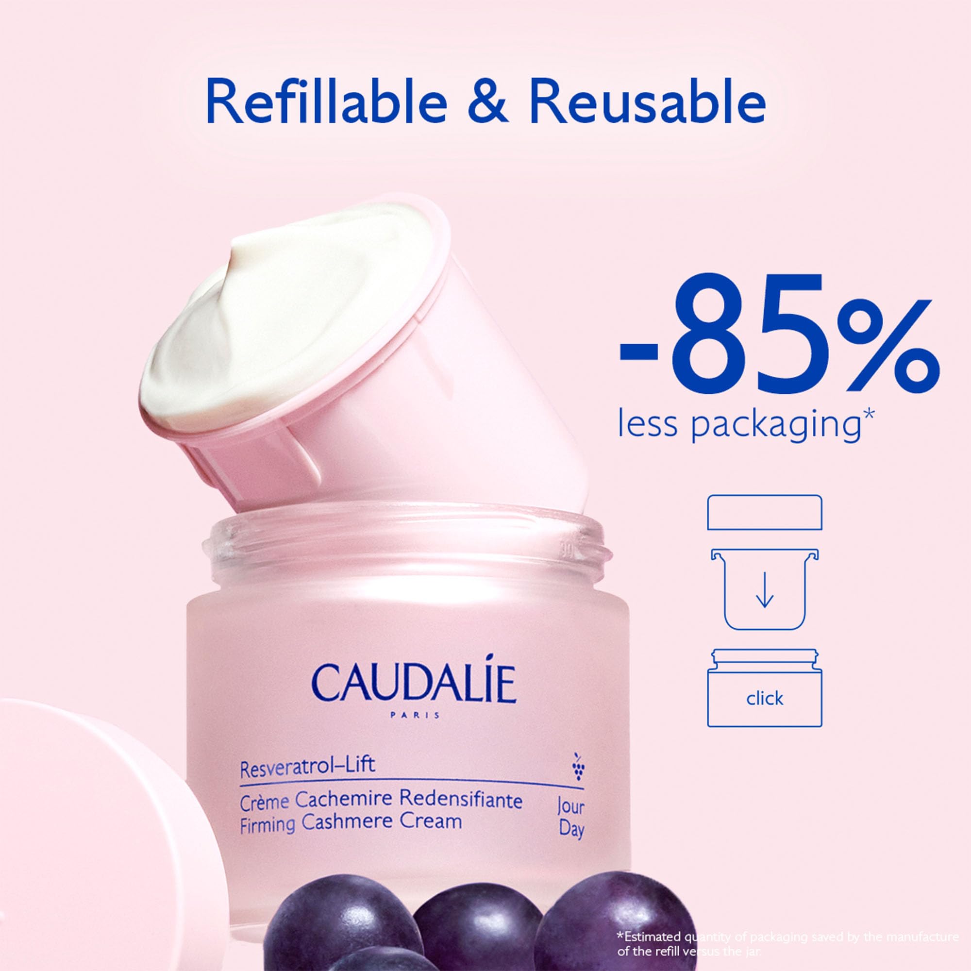 Caudalie Resveratrol-Lift envase reciclable con packaging sostenible.