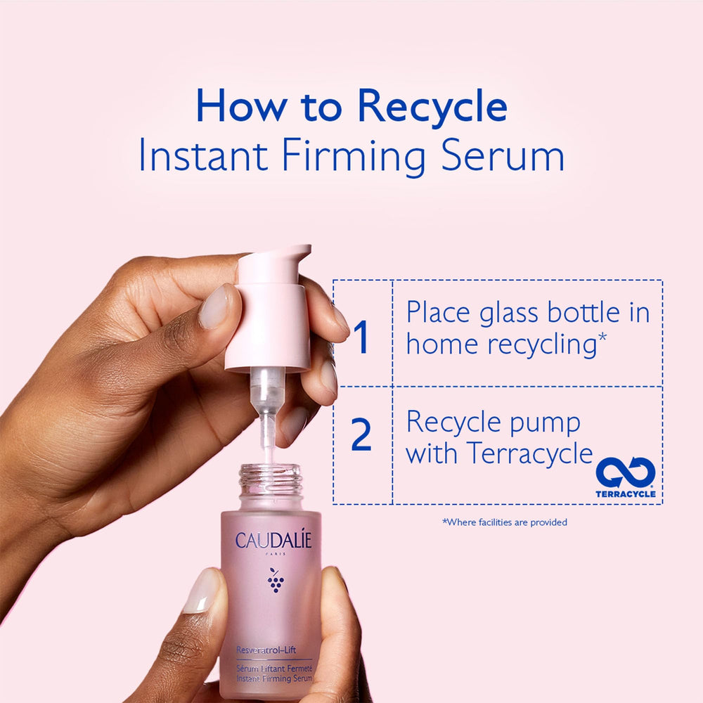 Caudalie Resveratrol-Lift serum ingredientes: resveratrol y ácido hialurónico para hidratación y firmeza.