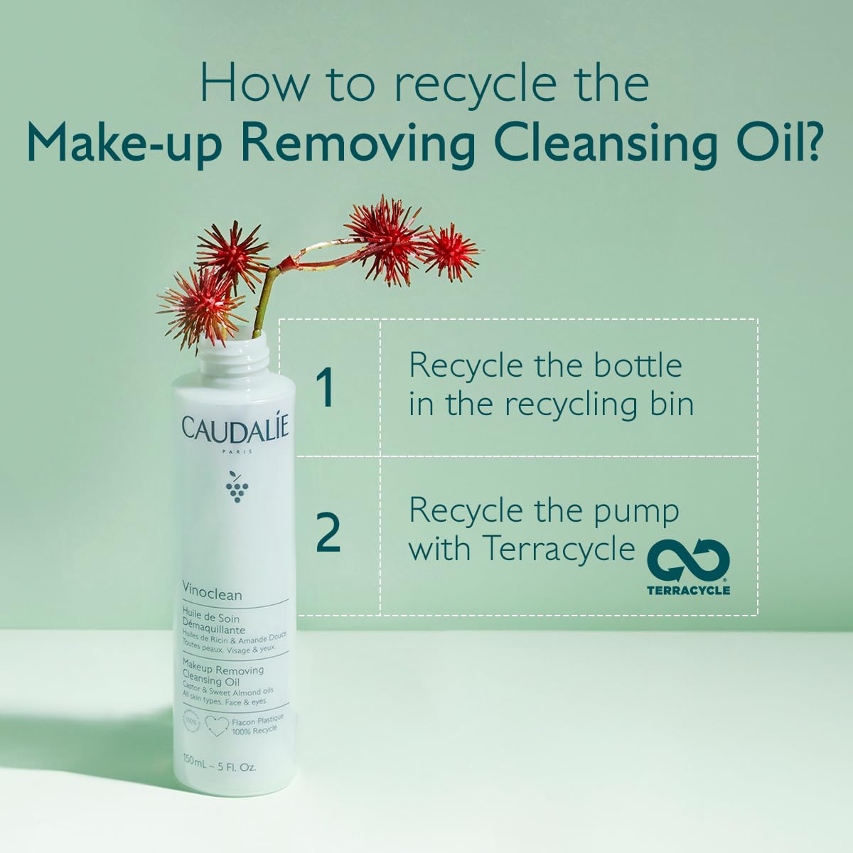 Caudalie Vinoclean huile amande douce, apaise et adoucit la peau.