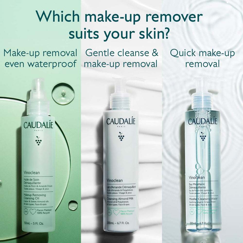 Caudalie Vinoclean huile graines de raisin, riche en antioxydants pour nourrir la peau.