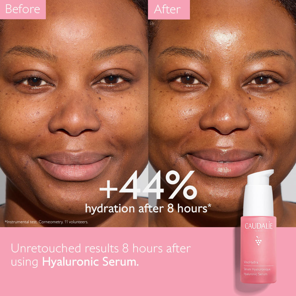 Textura ligera de Caudalie VinoHydra Serum y rápida absorción.