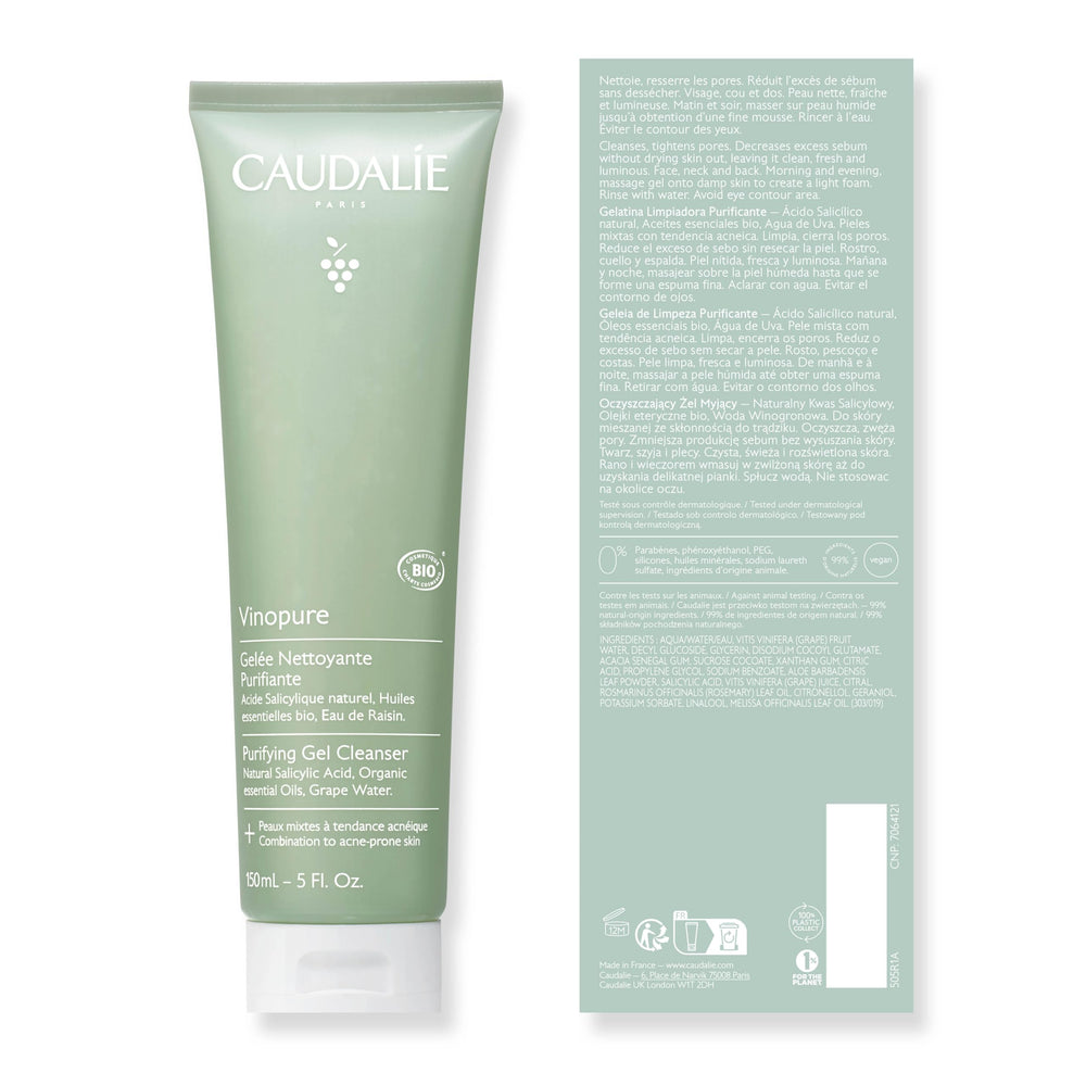 Caudalie Vinopure espuma suave transforma el gel en lavado.