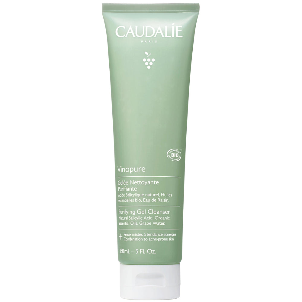 Caudalie Vinopure limpiador gel para poros purifica la piel sin jabón.