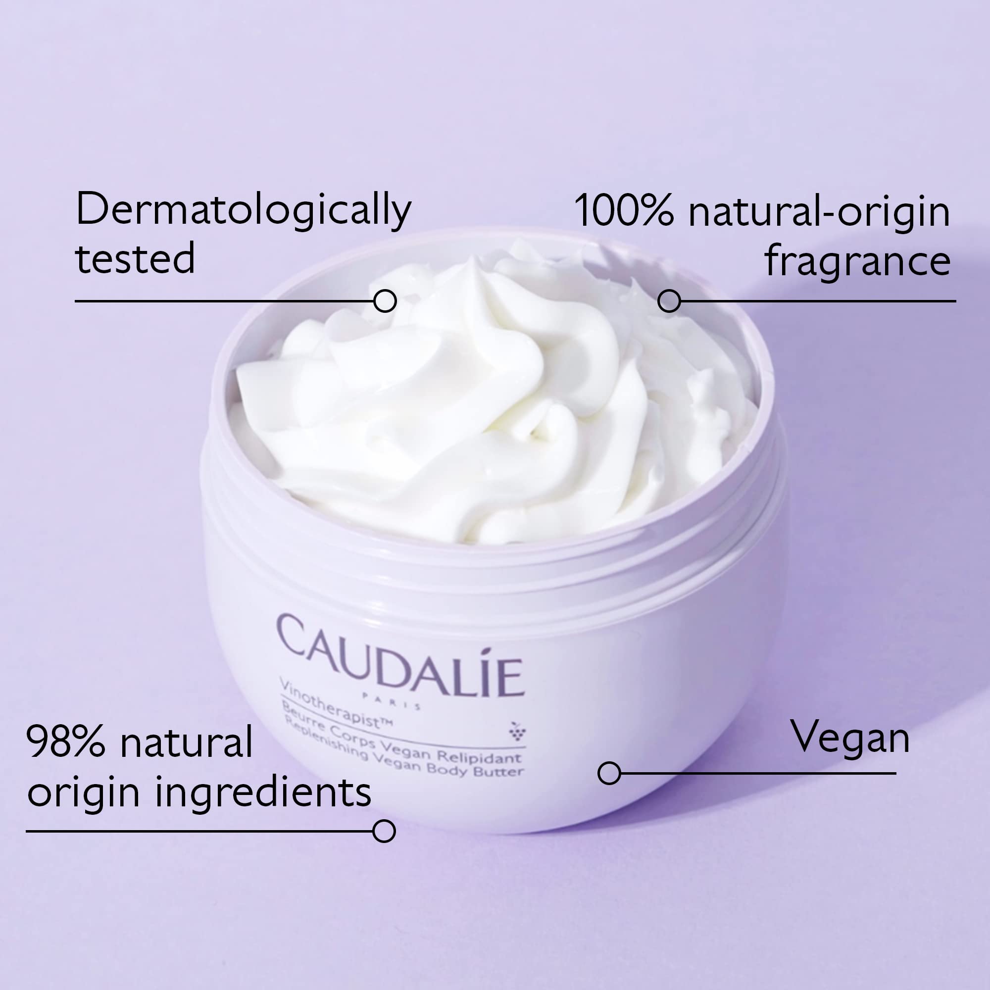 Caudalie Vinotherapist manteca corporal vegana textura sedosa para piel suave