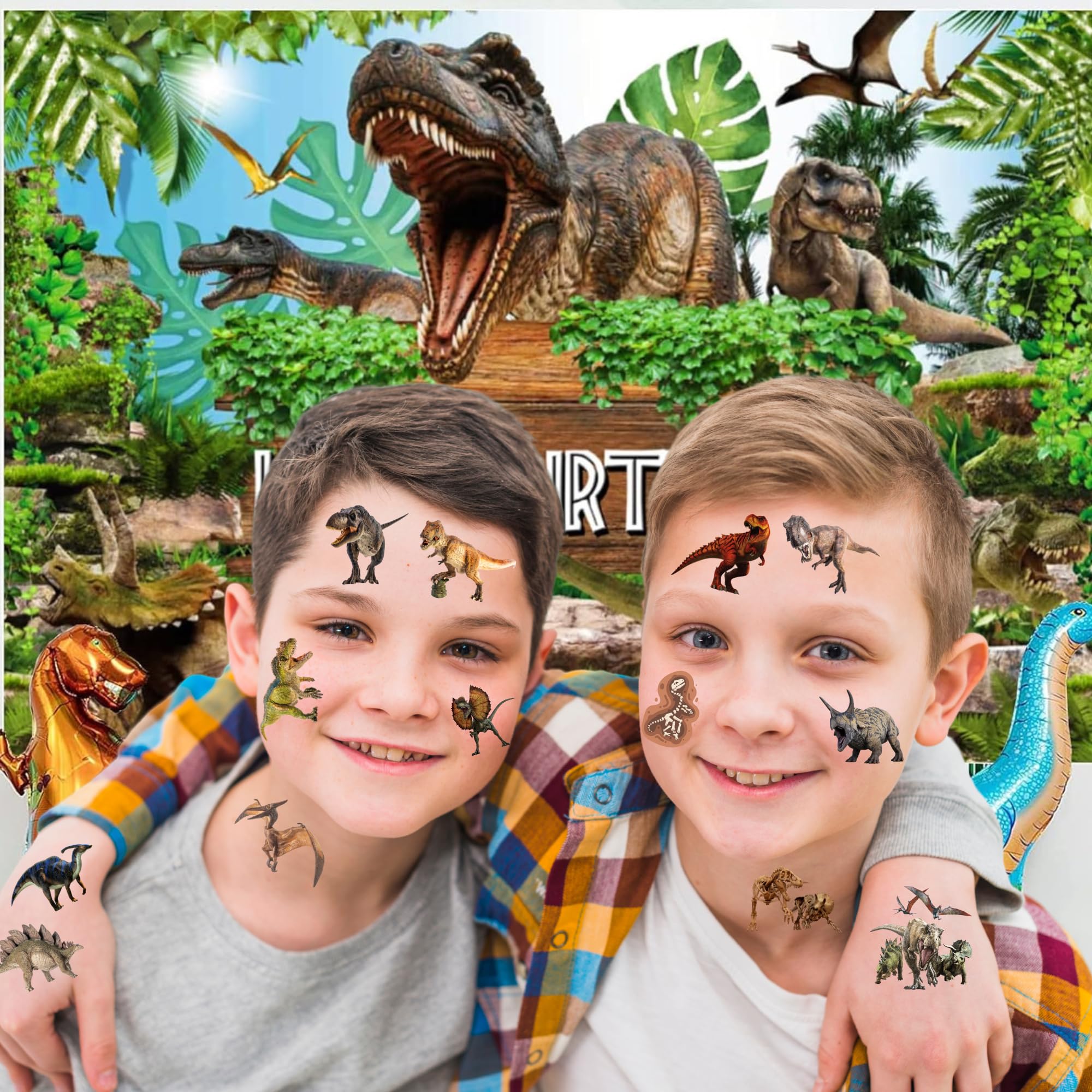 CAVALATAT: tatuajes duraderos y lavables para fiesta de dinosaurios.