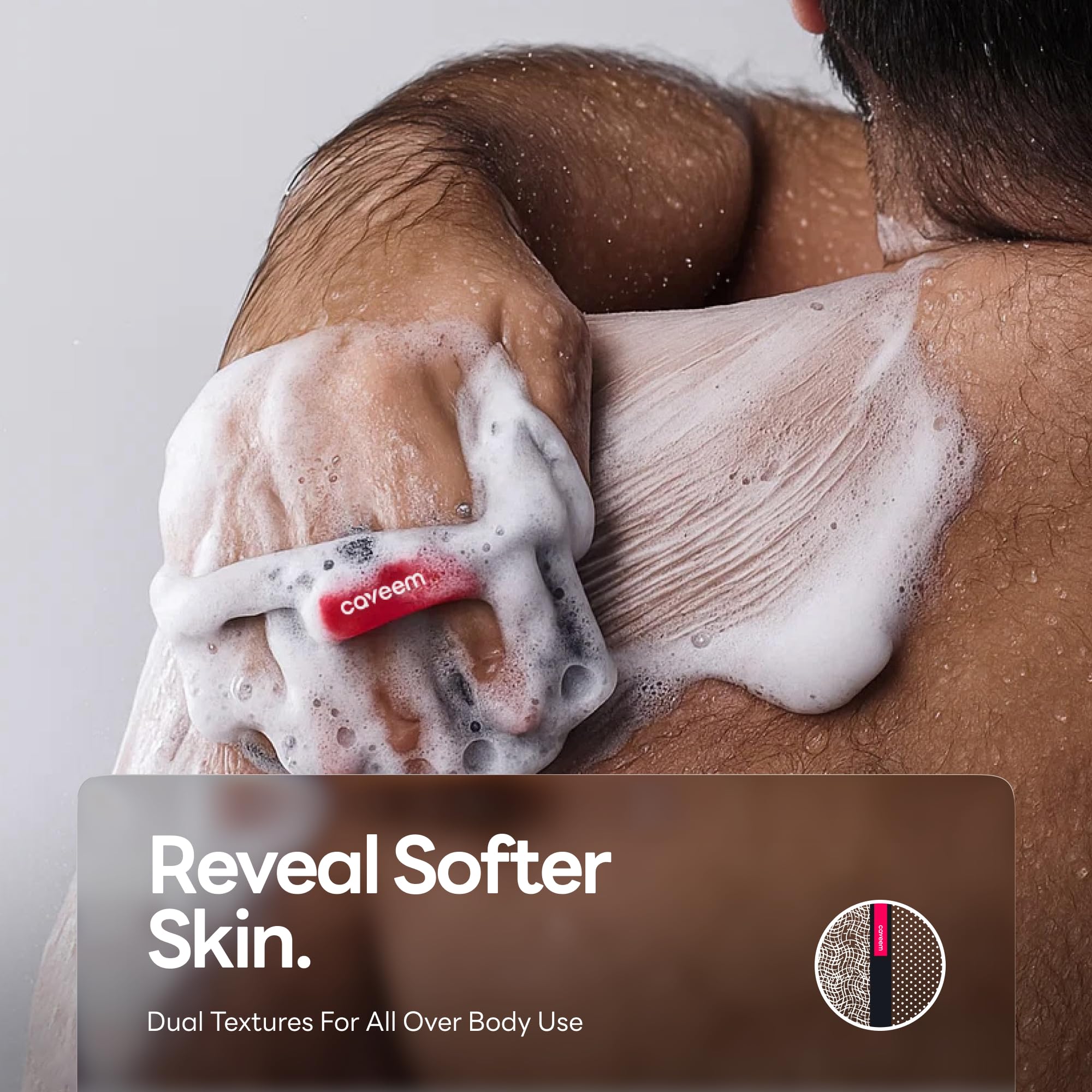 Caveem esponja exfoliante corporal, textura ligera, ideal para uso diario