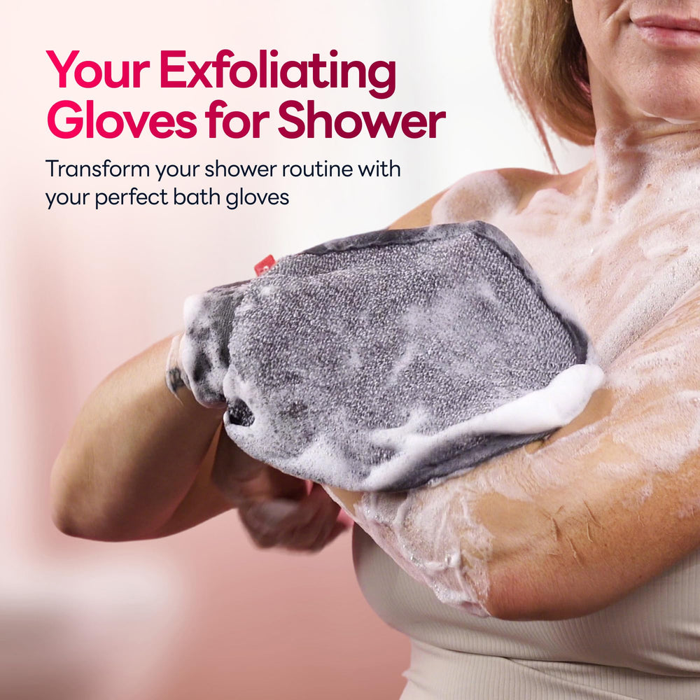 Guante exfoliante Caveem, secado rápido, higiene óptima entre duchas.