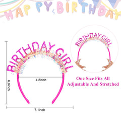 CAVETEE corona de cumpleaños rosa brillos para fiestas y recuerdos