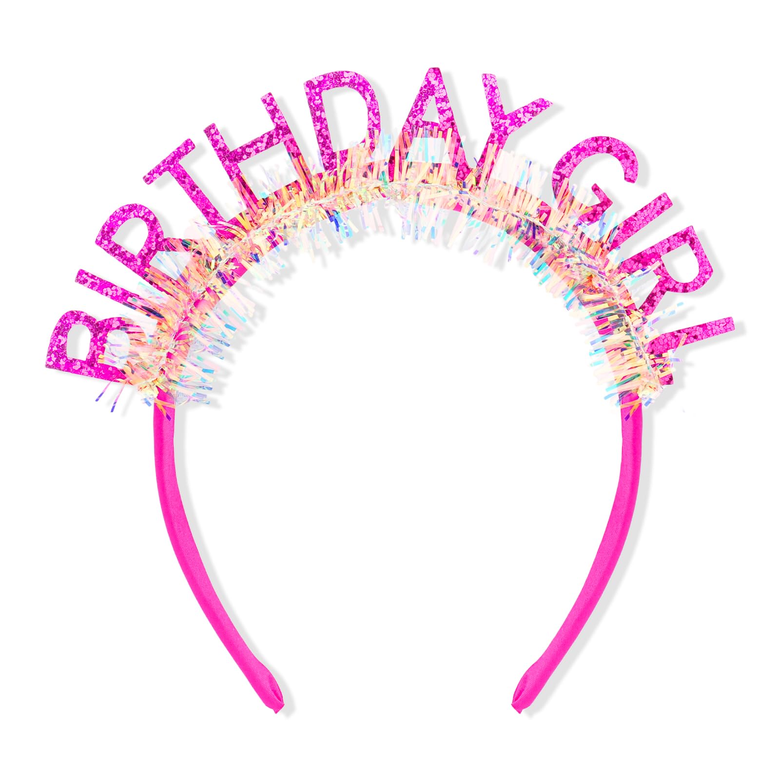 Diadema CAVETEE con tiara rosa y letras brillantes para fotos de cumpleaños