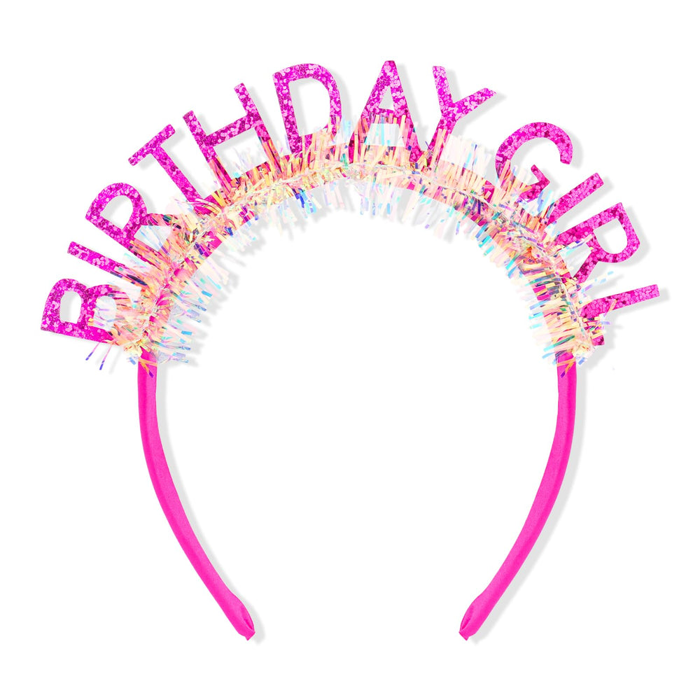 Diadema CAVETEE con tiara rosa y letras brillantes para fotos de cumpleaños