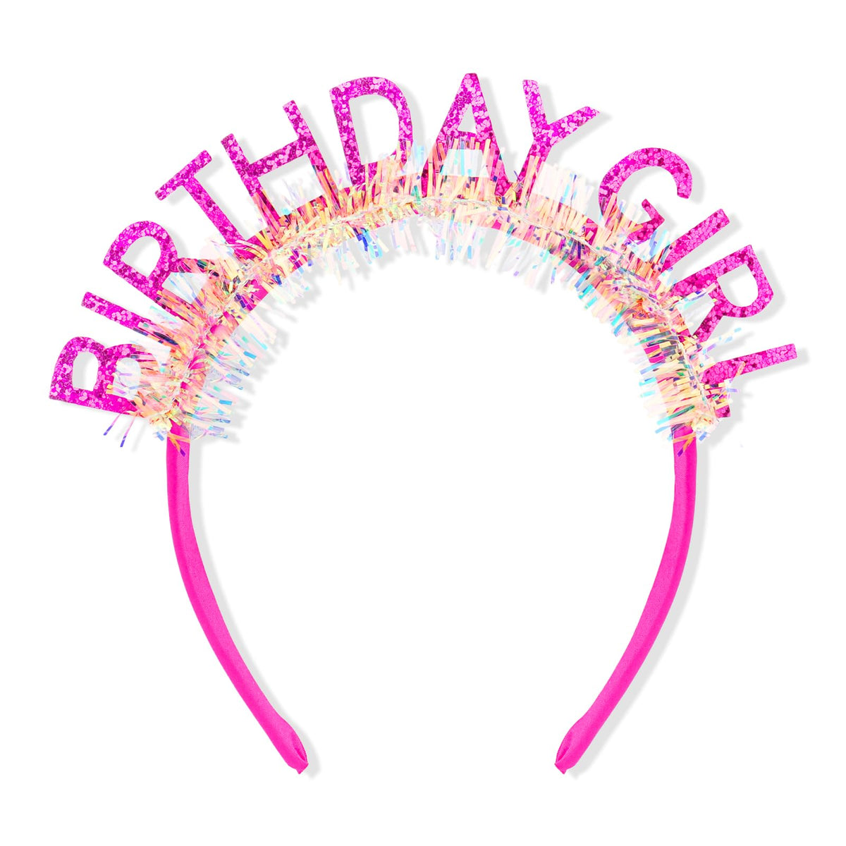 Diadema CAVETEE con tiara rosa y letras brillantes para fotos de cumpleaños