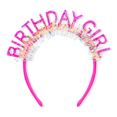 Diadema CAVETEE con tiara rosa y letras brillantes para fotos de cumpleaños