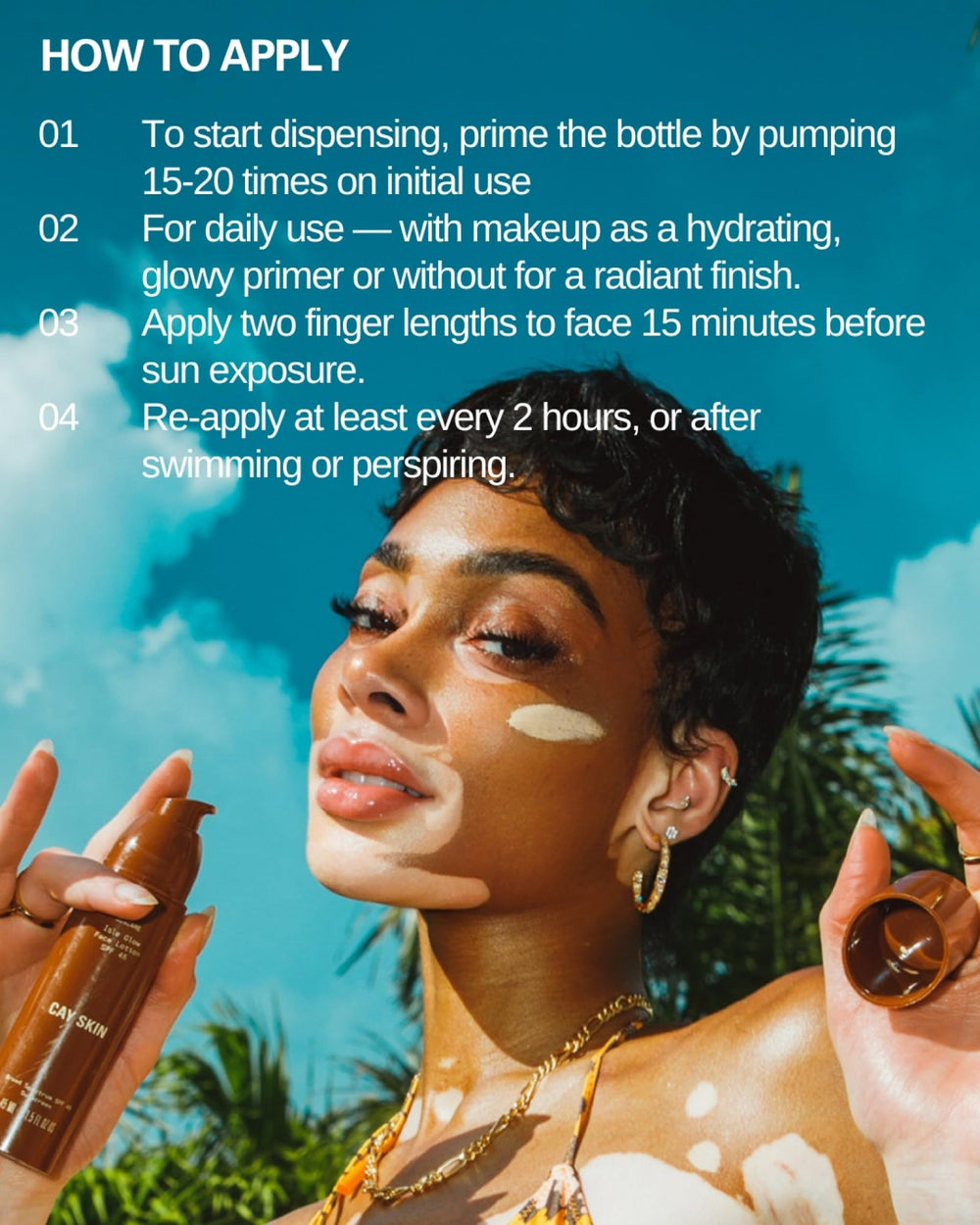 Cay Skin Isle Glow, ácido ferúlico y extracto de sandía para antioxidantes.