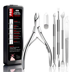 Cbiumpro kit de 5 piezas para cutículas con estuche, ideal para viaje.