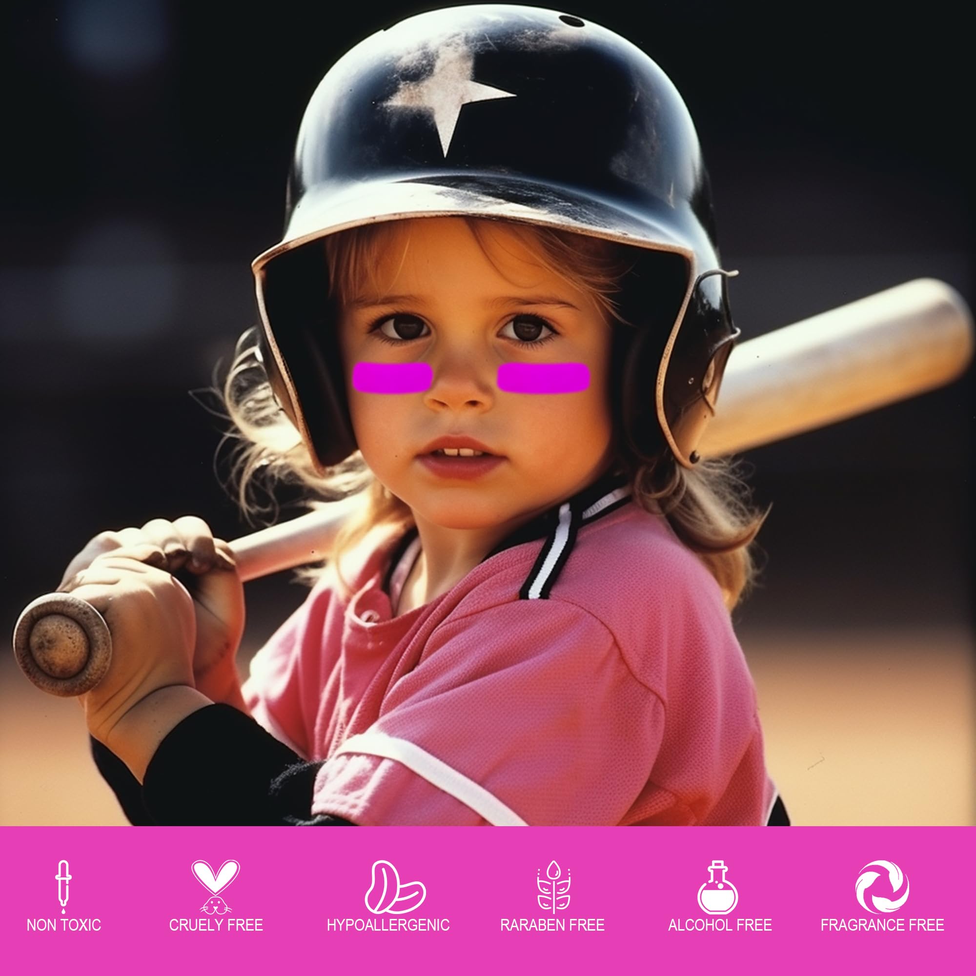 CCbeauty ojo negro rosa, uso en deportes múltiples para béisbol, fútbol y lacrosse.
