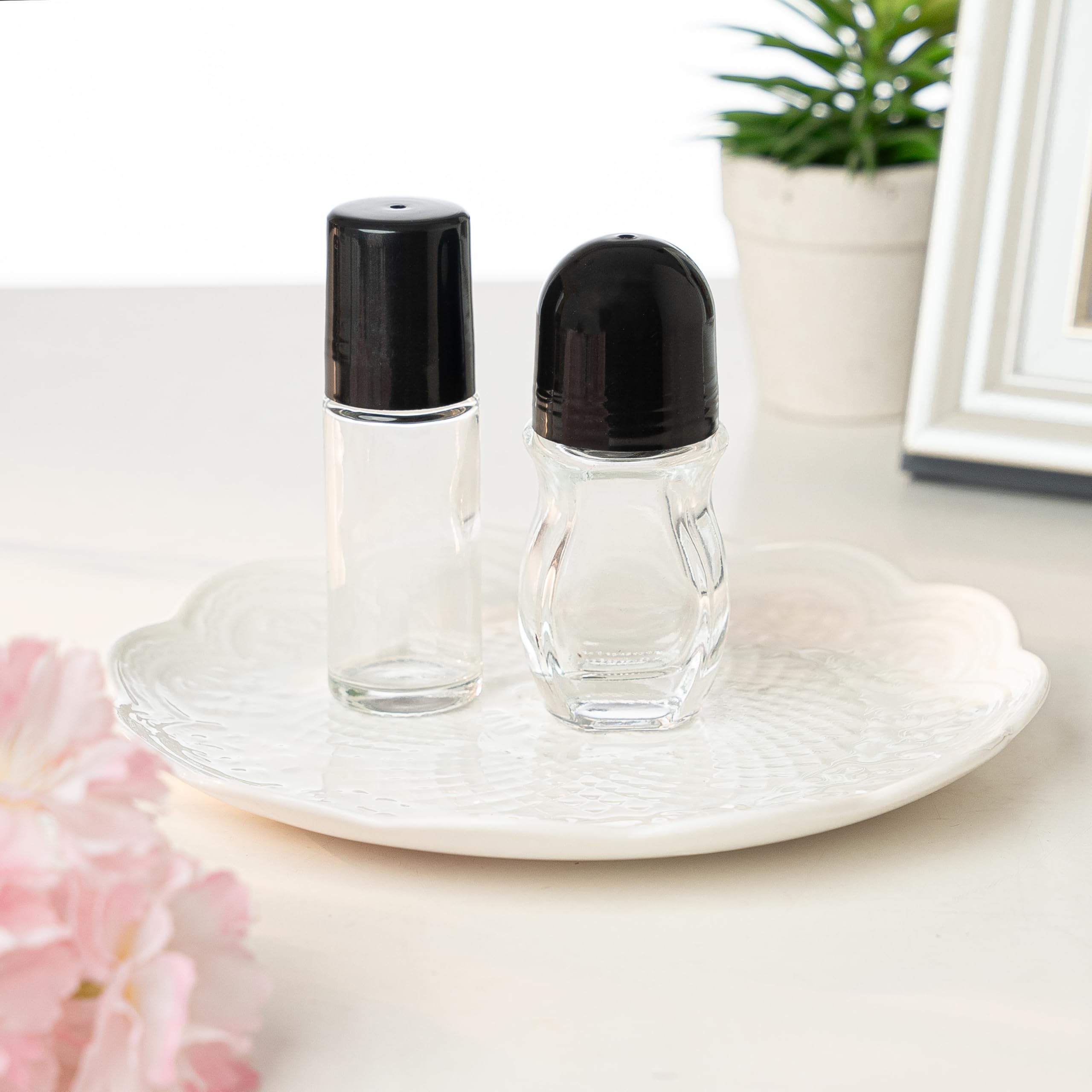Cchenxxi botella vidrio rodillo 30ml ovalada, diseño compacto para viaje y cosméticos.