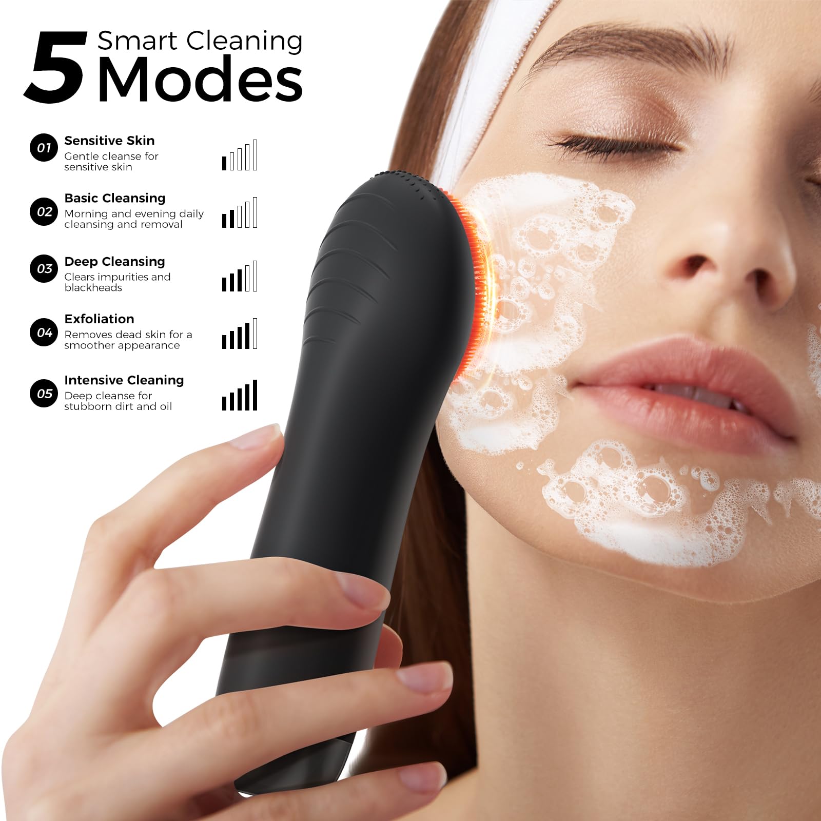 Ccigedy brosse-visage dos texturé pour masser les sérums et augmenter l'absorption.