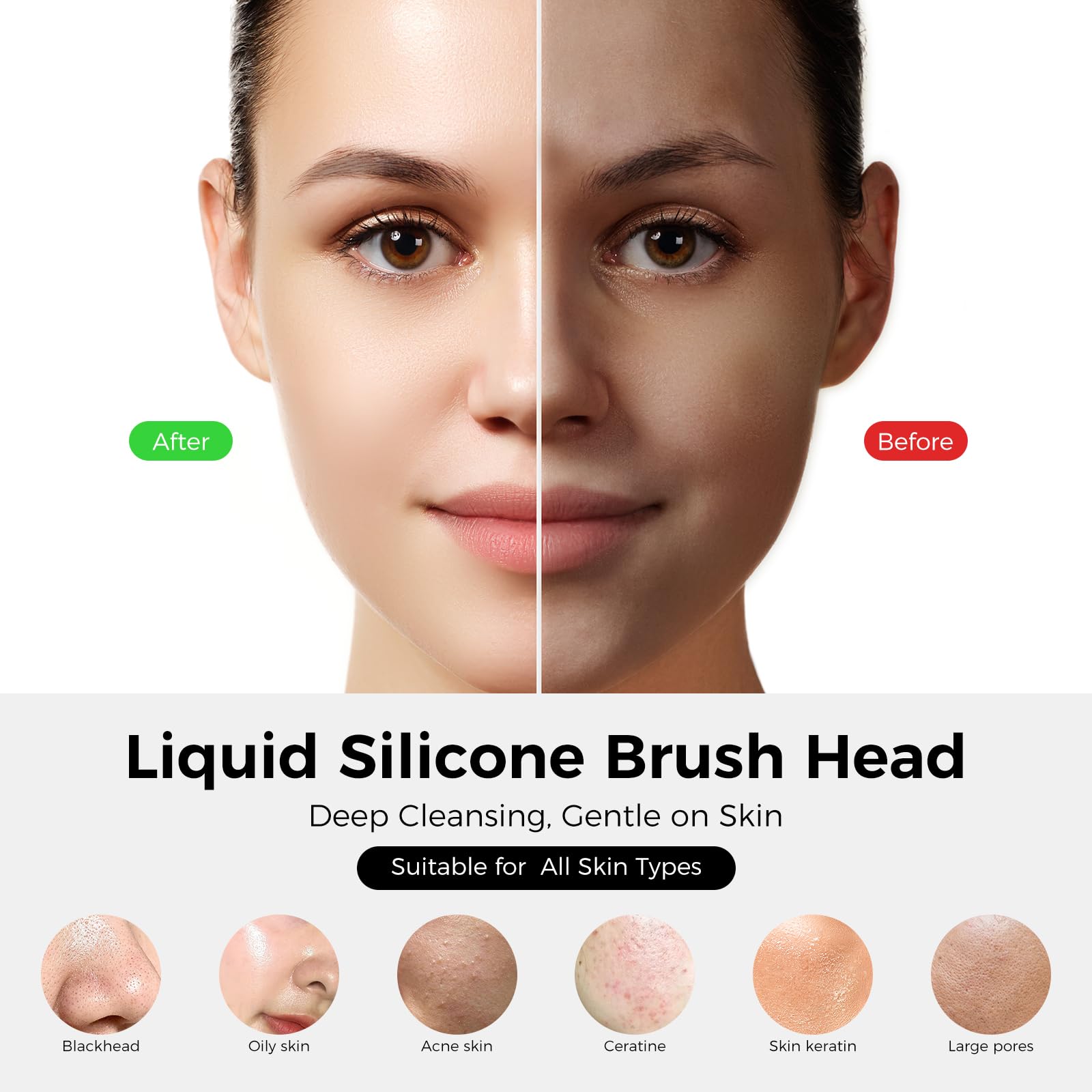 Ccigedy Brosse Visage LED rouge: énergie du teint et renouvellement