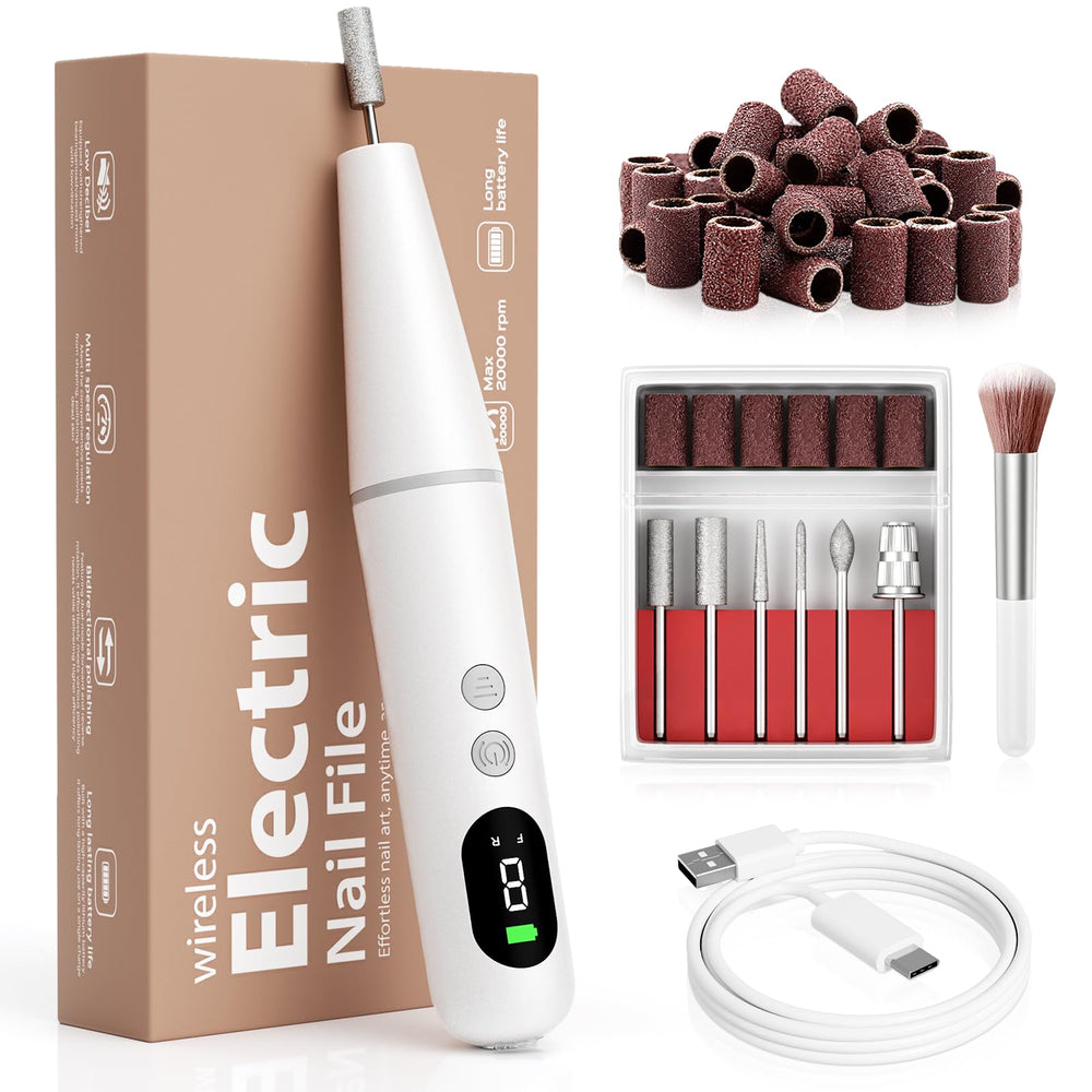 Ccigedy taladro eléctrico para uñas, diseño inalámbrico, ideal para manicuras en casa.