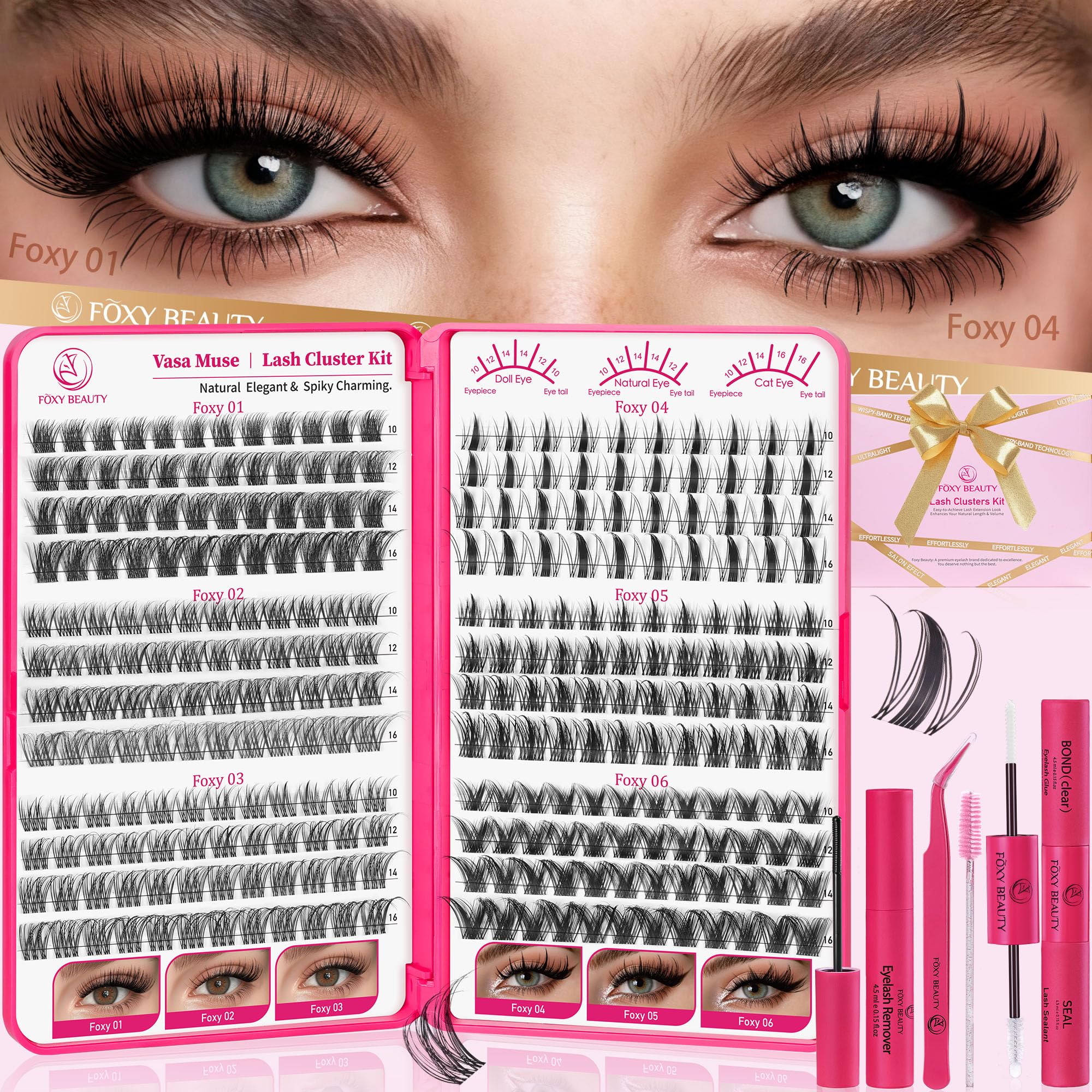 CCODDY Vasa Muse: conjunto de racimos de pestañas 10-16 mm para un aspecto natural y completo.
