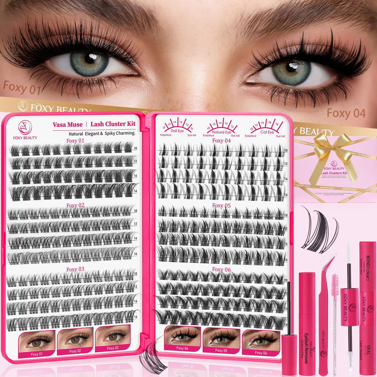 CCODDY Vasa Muse: conjunto de racimos de pestañas 10-16 mm para un aspecto natural y completo.
