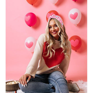 Diadema CEALXHENY con corazón rojo en tela suave y ajuste cómodo.