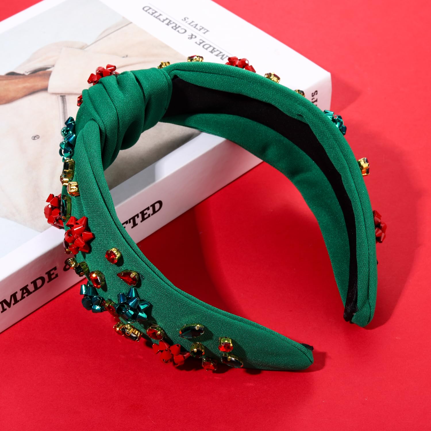 CEALXHENY diadema Navidad perlas brillantes, brillo suave para cualquier conjunto.