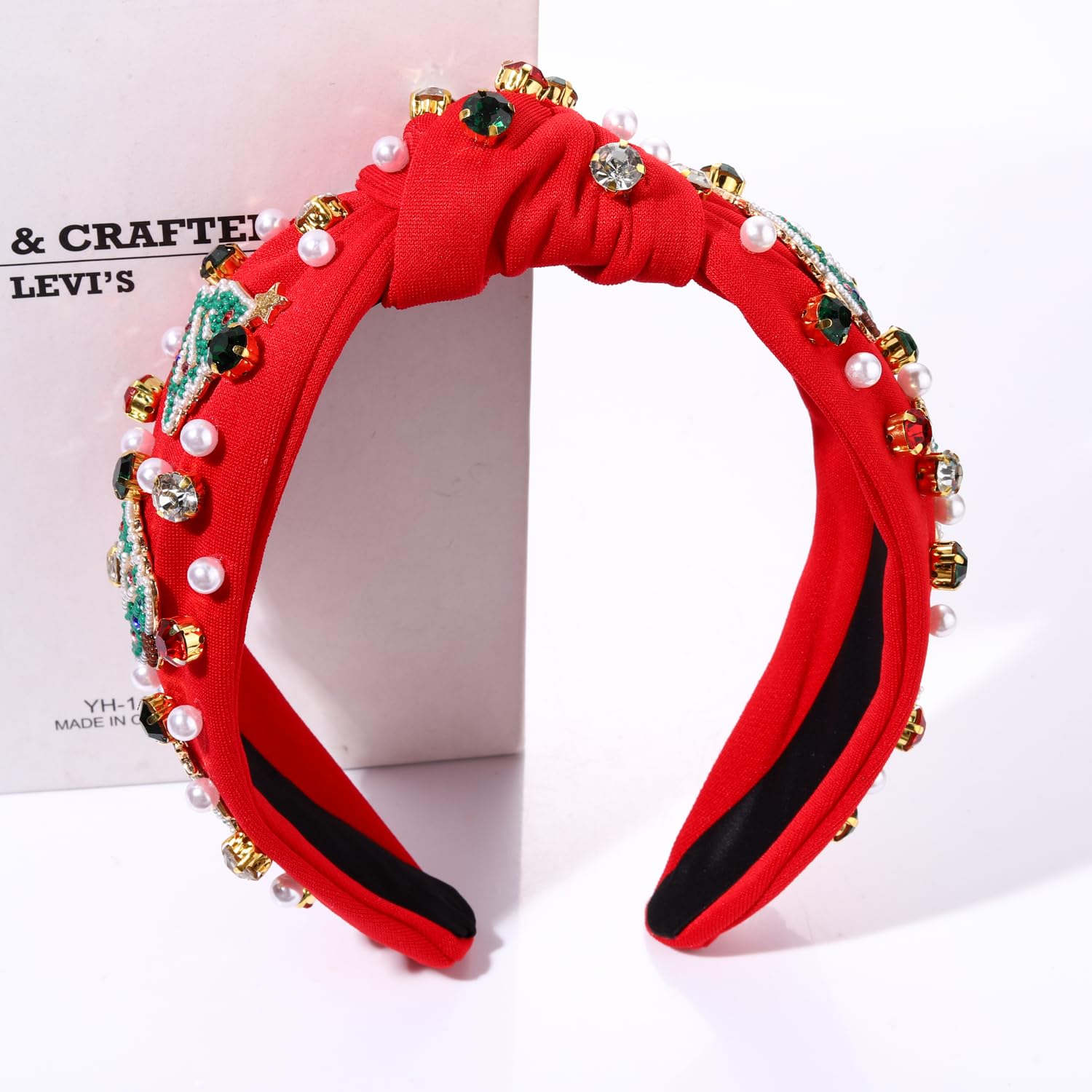 cealxheny diadema navidad plaid rojo-verde para combinar con sueter