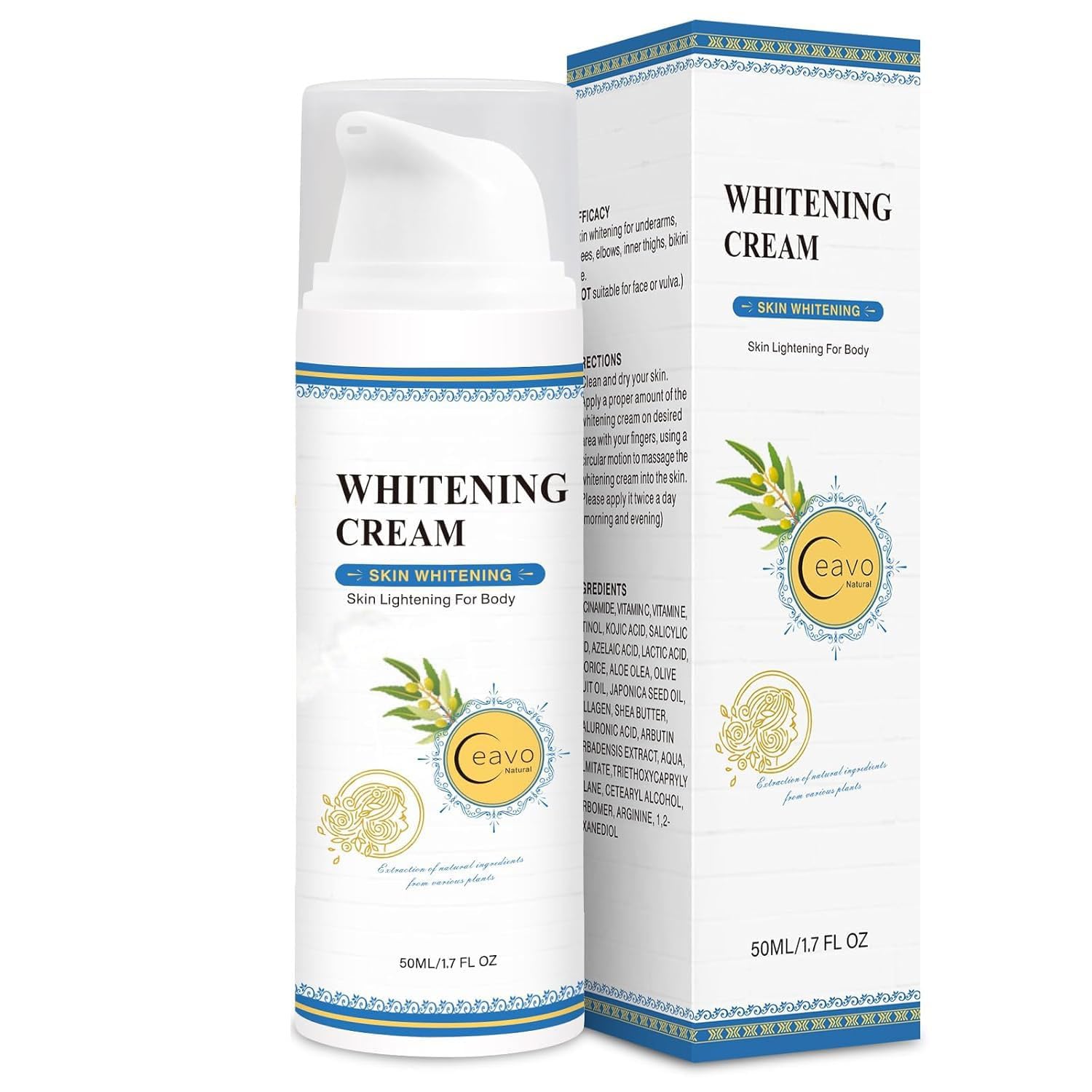 Ceavo crema aclaradora para aplicación suave, absorción rápida y ligera
