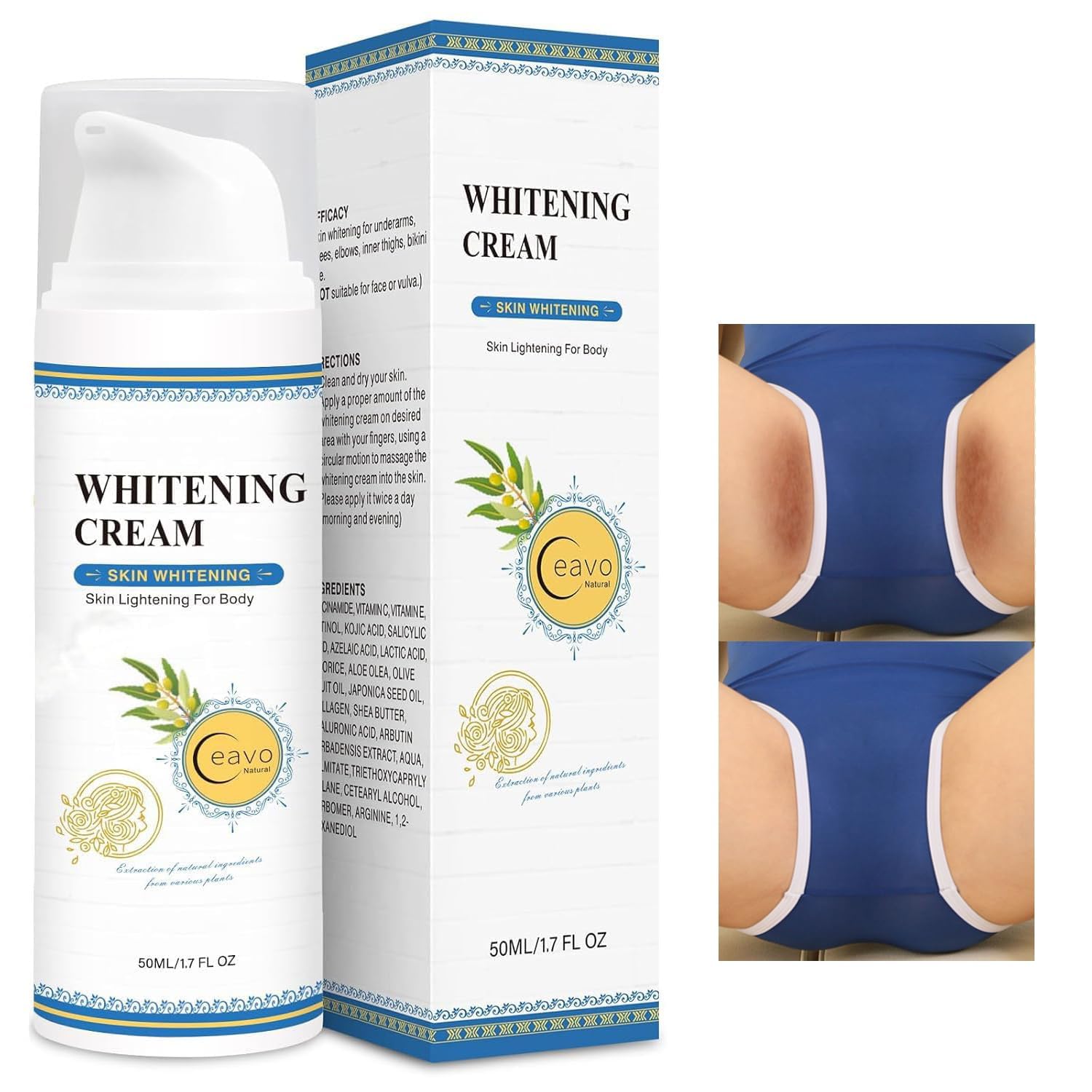 Ceavo crema aclaradora, textura fina, ideal para uso diario