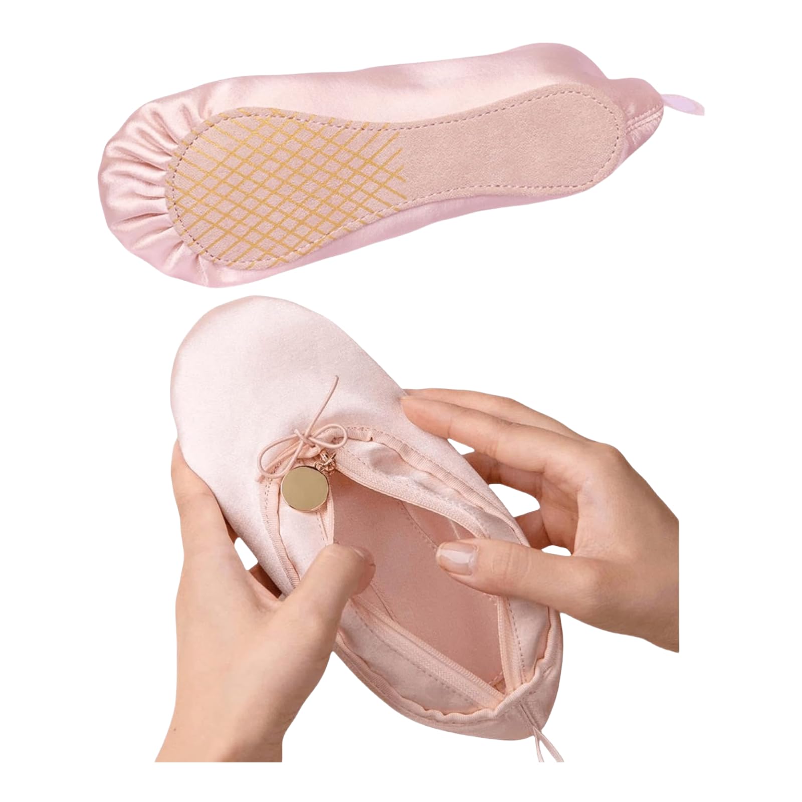 CECKQUE bolso maquillaje zapatilla ballet, perfecto para llevar labiales y sombras.