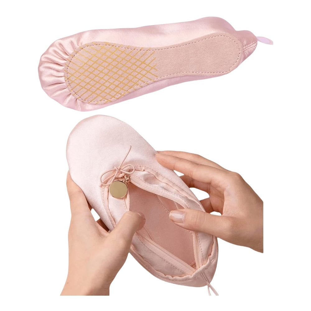 CECKQUE bolso maquillaje zapatilla ballet, perfecto para llevar labiales y sombras.