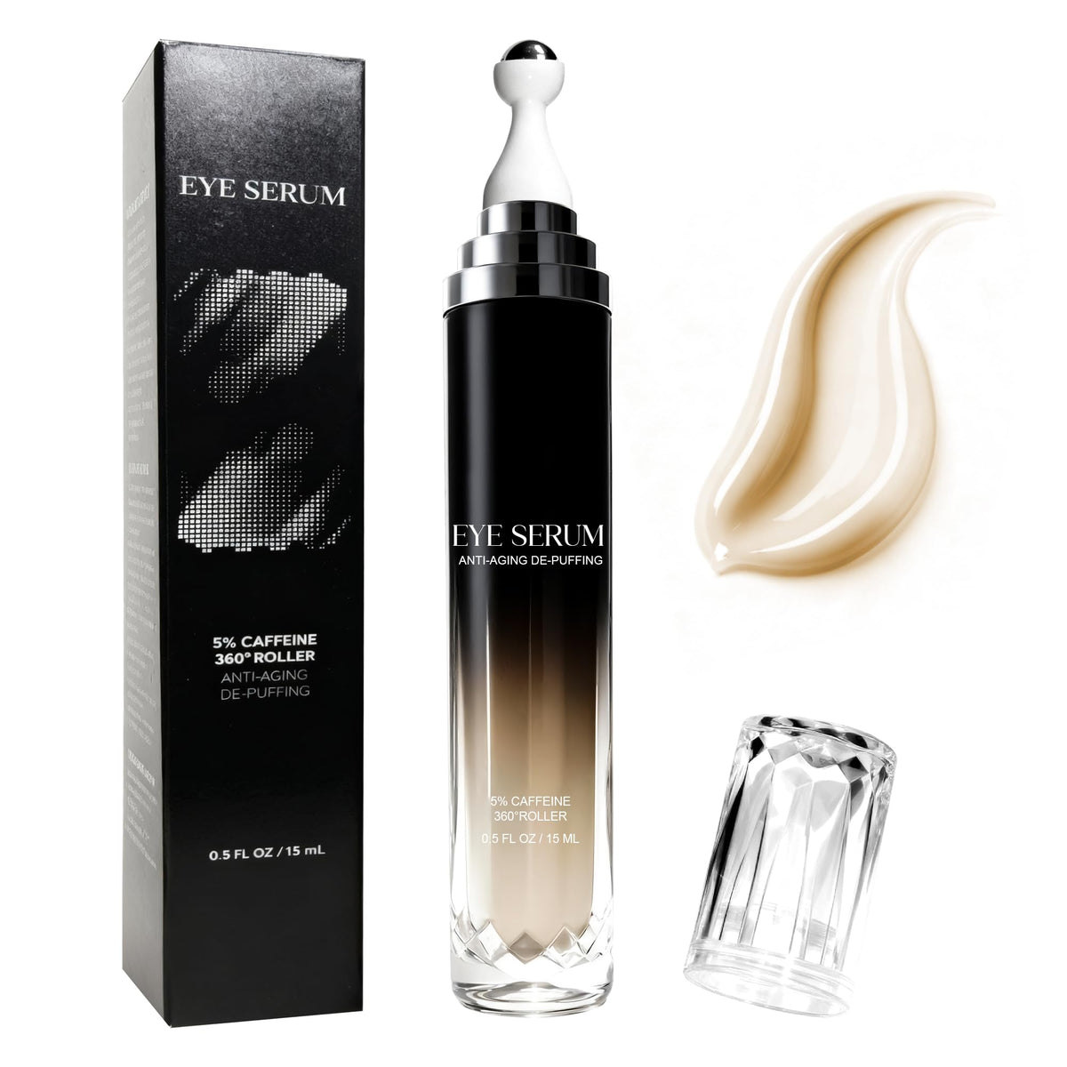 CeeHnsd eye cream with 360° roller targets dark circles for refreshed eyes.