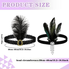 Diadema flapper de Ceenna con plumas negras, perfecto para sesiones fotográficas