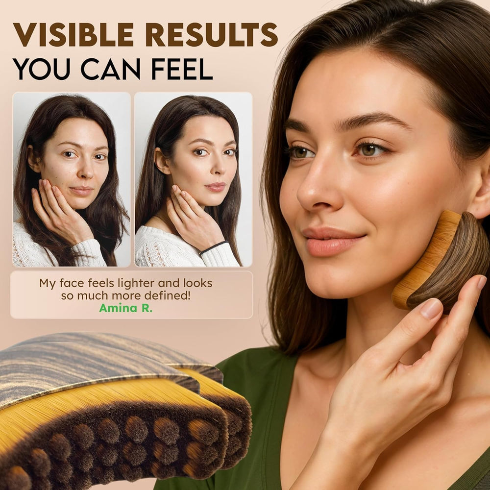 Masaje linfático facial para relajación y contorno con producto aplicado.