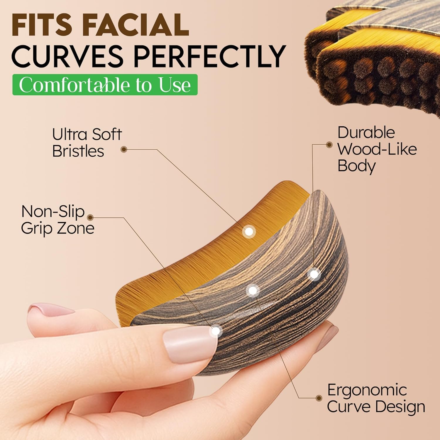 Conjunto de dos piezas para masaje linfático facial cómodo y práctico.