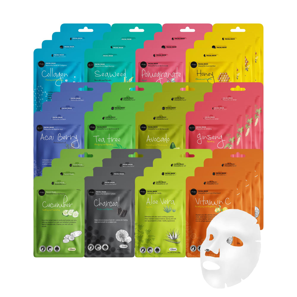 Mascarilla Celavi de colágeno en hoja para hidratación profunda y firmeza.