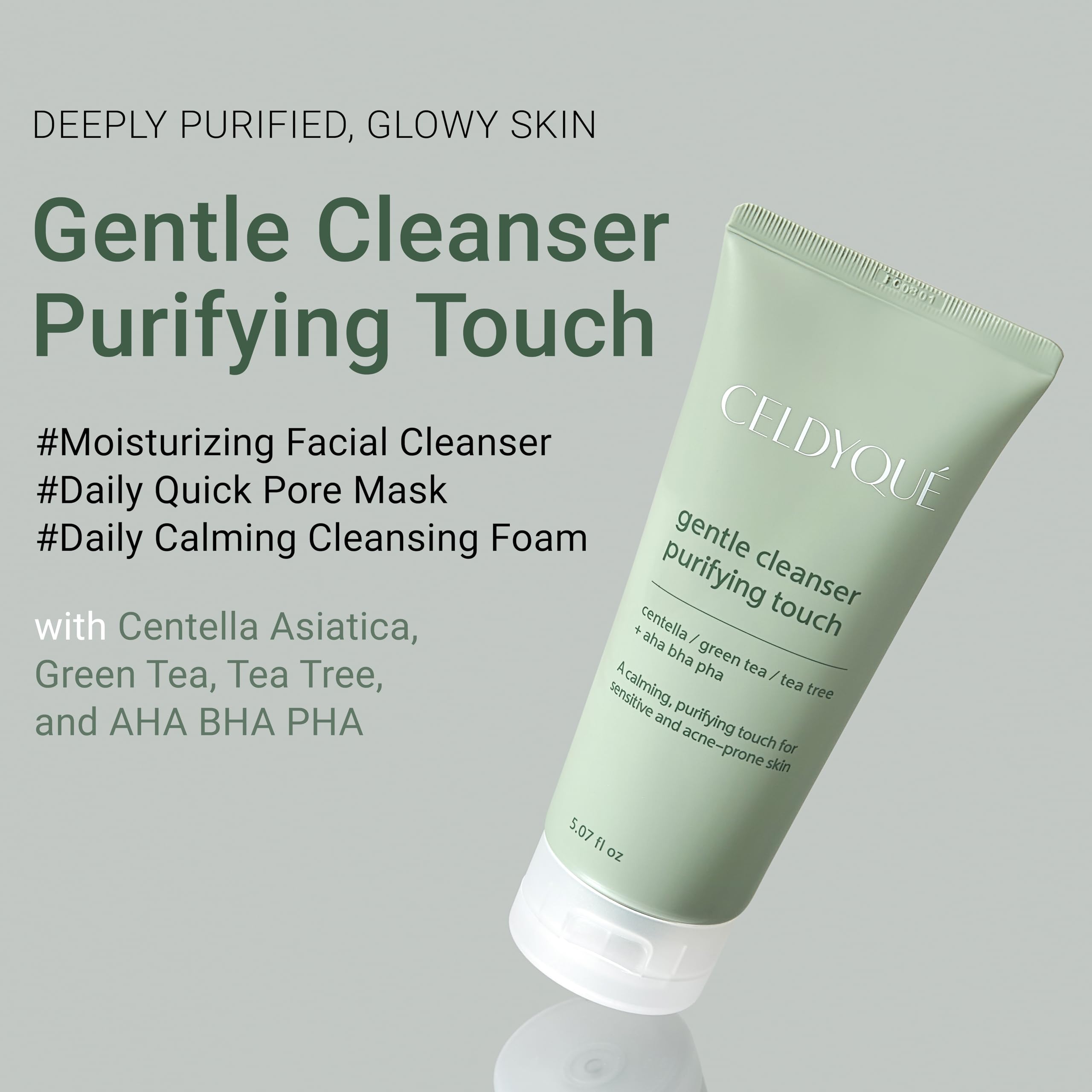 CELDYQUE limpiador con Centella asiatica, calma irritación leve.
