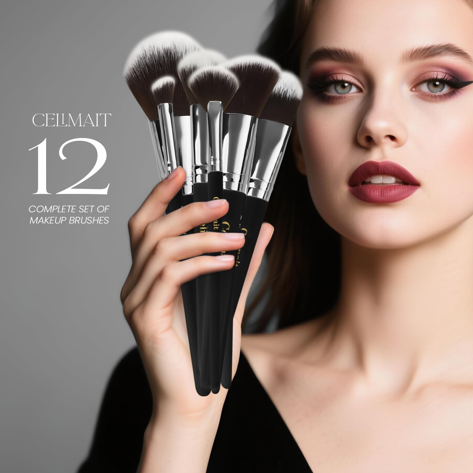 Set de 12 pinceles CELIMAIT para acabado profesional y versátil