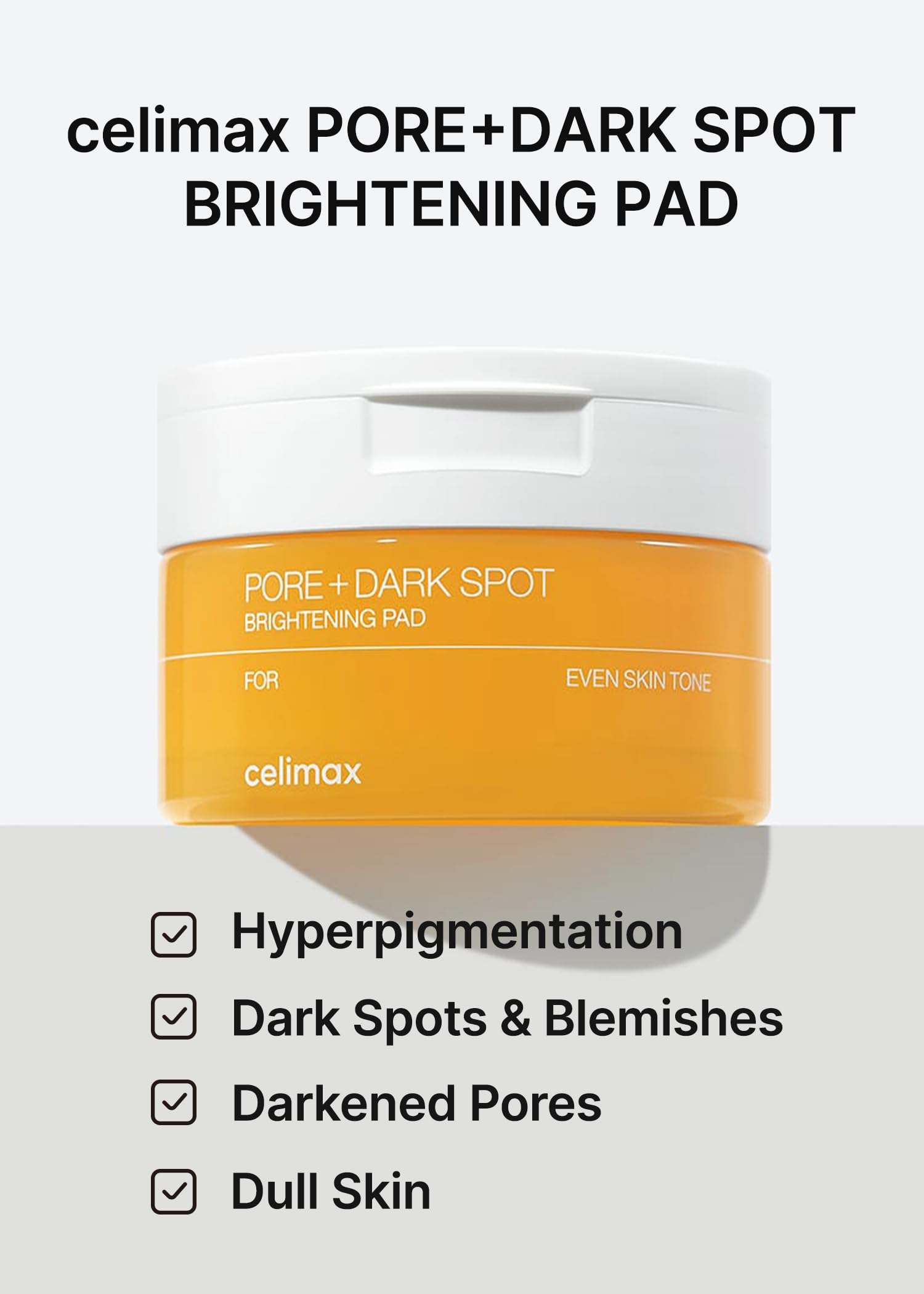 Discos exfoliantes Celimax centrados en poros para tono uniforme.