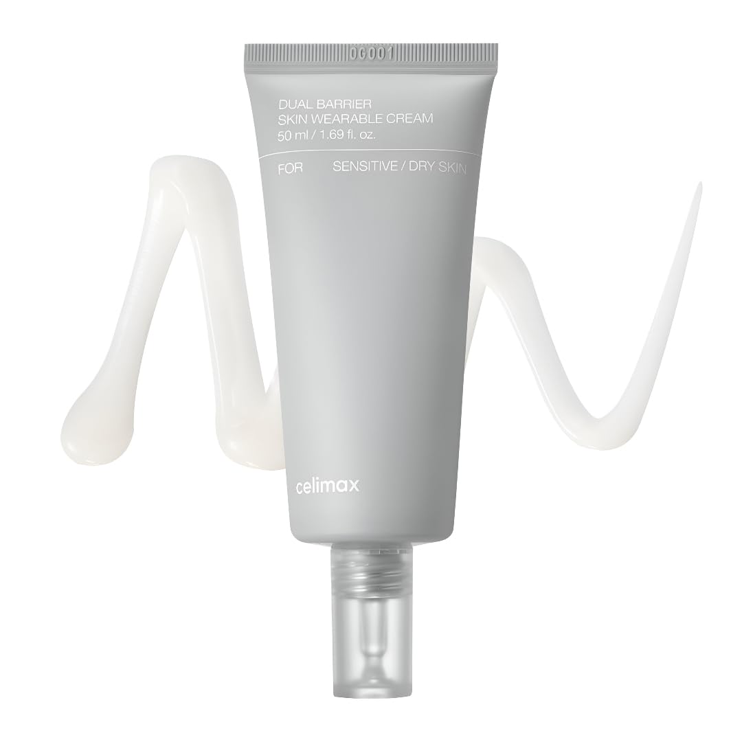 Celimax Dual Barrier Crema Facial: textura suave para hidratación duradera en piel sensible.