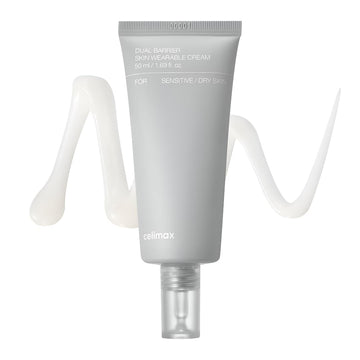 Celimax Dual Barrier Crema Facial: textura suave para hidratación duradera en piel sensible.