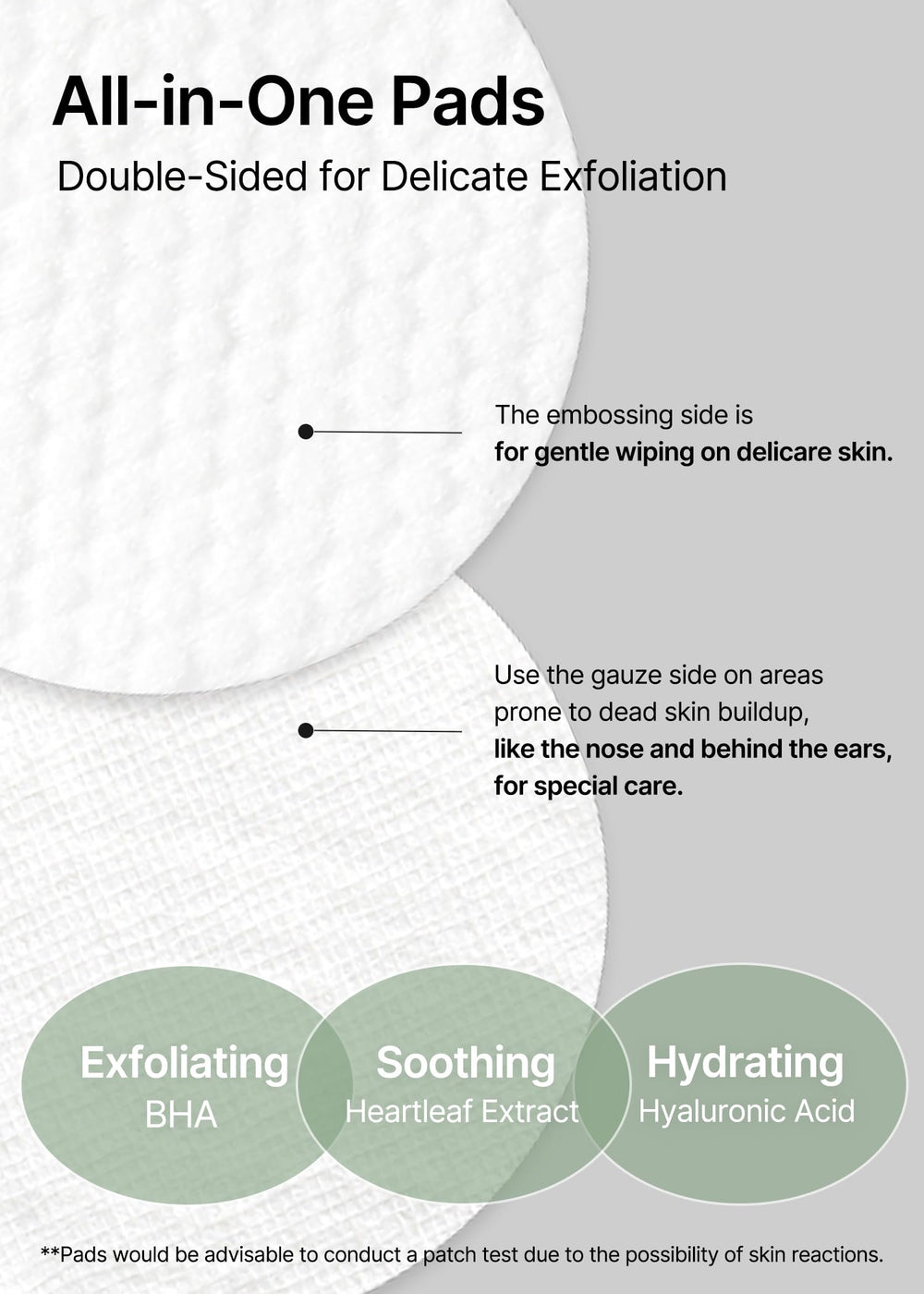 Celimax Ji.Woo.Gae Heartleaf BHA Peeling Pad, uso con la mano, demostración de aplicación