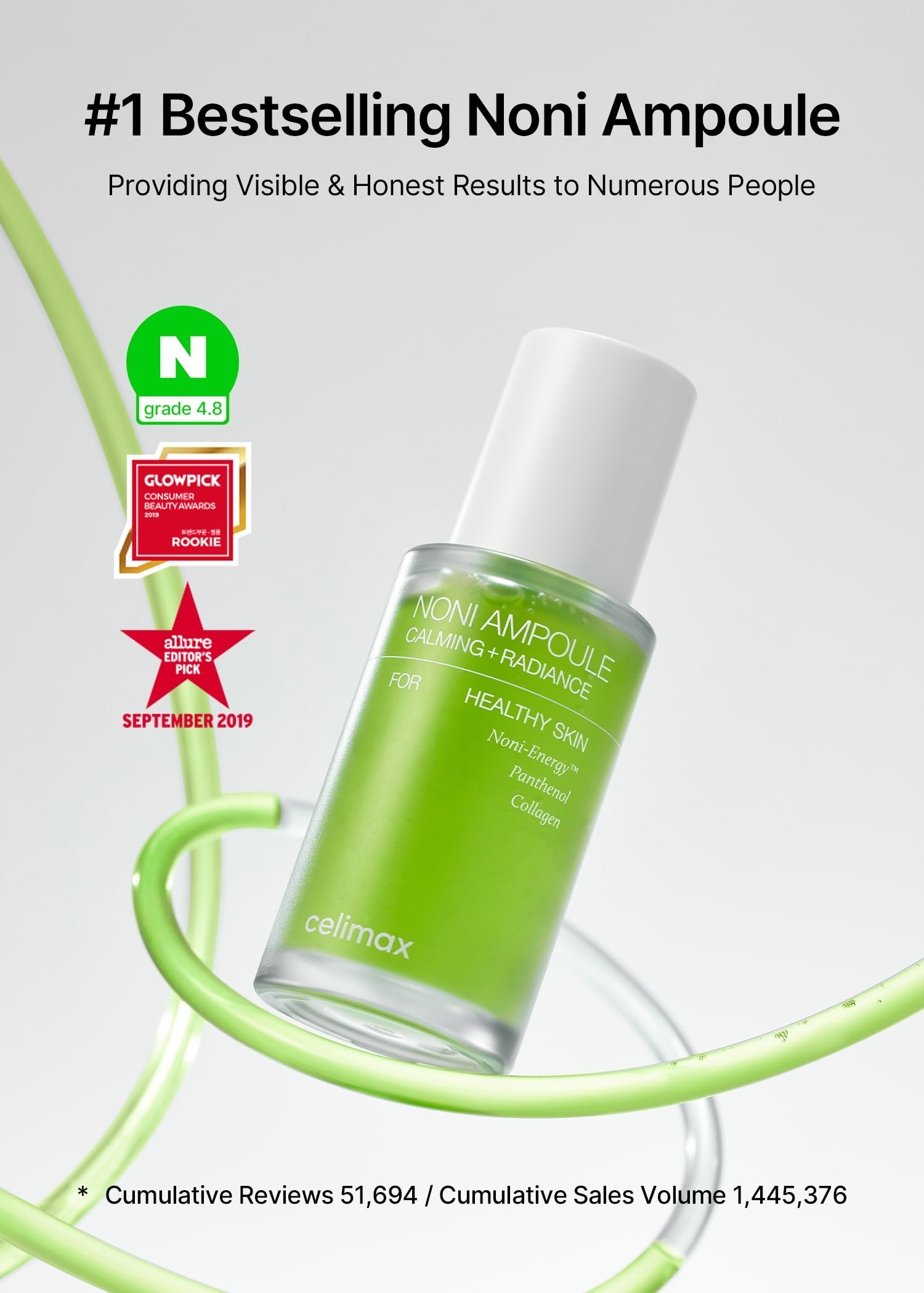 Celimax Noni Energy Ampoule, gotero para aplicación suave.